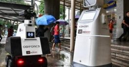robot policía OB1FORC3 y K3NOBI vigilan en Singapur las estaciones